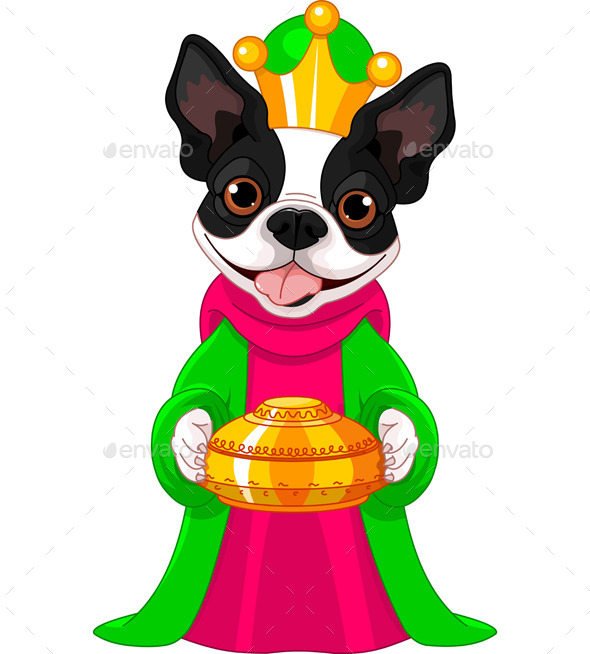 Boston Terrier as a Biblical Magi Boston Terrier as a Biblical Magi