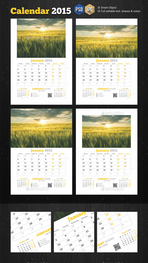 GraphicRiver Minimal Calendar Templates 9729684 GraphicRiver Minimal Calendar Templates 9729684
