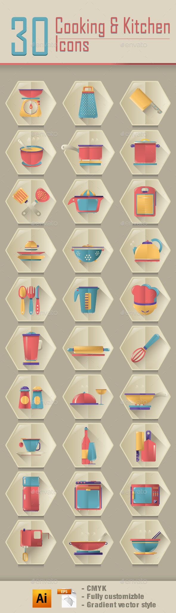 GraphicRiver Cooking & Kitchen Icons 9731206 GraphicRiver Cooking & Kitchen Icons 9731206