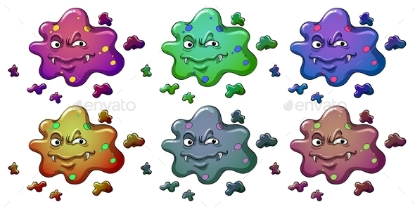GraphicRiver Six Bacteria Monsters 9735118 GraphicRiver Six Bacteria Monsters 9735118