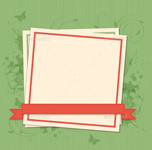 Green Background with Paper Frame