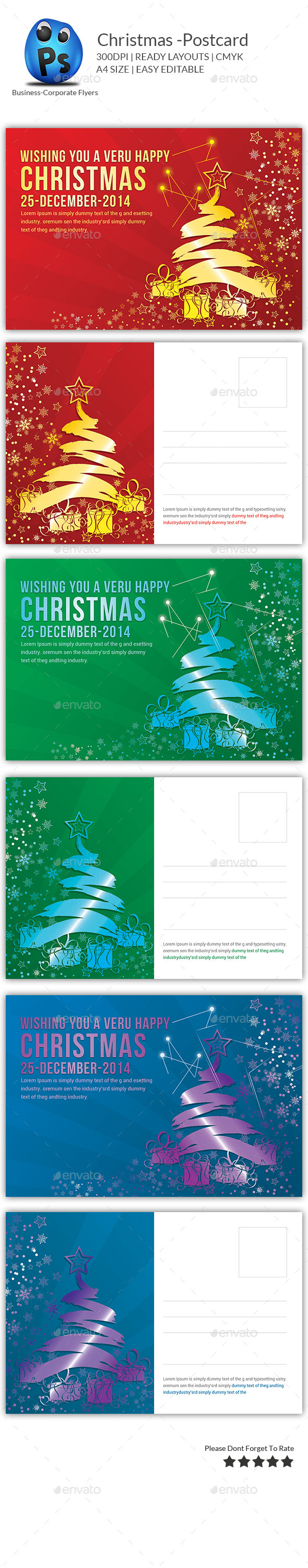 Christmas Postcard Templates Christmas Postcard Templates