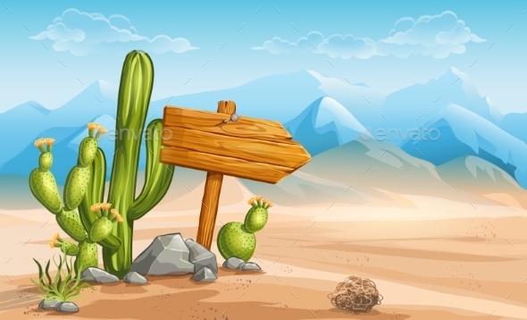 GraphicRiver Wooden Sign in the Desert 9736064 GraphicRiver Wooden Sign in the Desert 9736064