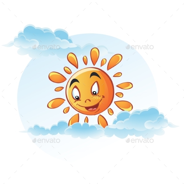 GraphicRiver Cartoon Image of Sun in the Clouds 9736179 GraphicRiver Cartoon Image of Sun in the Clouds 9736179