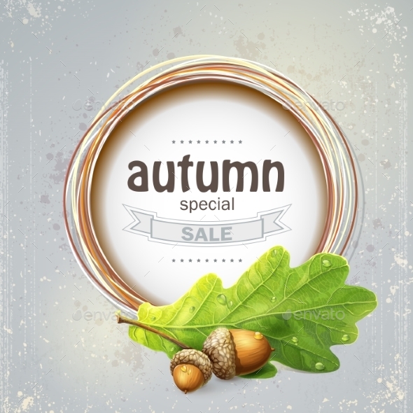 GraphicRiver Autumn Sale with Oak 9738353 GraphicRiver Autumn Sale with Oak 9738353
