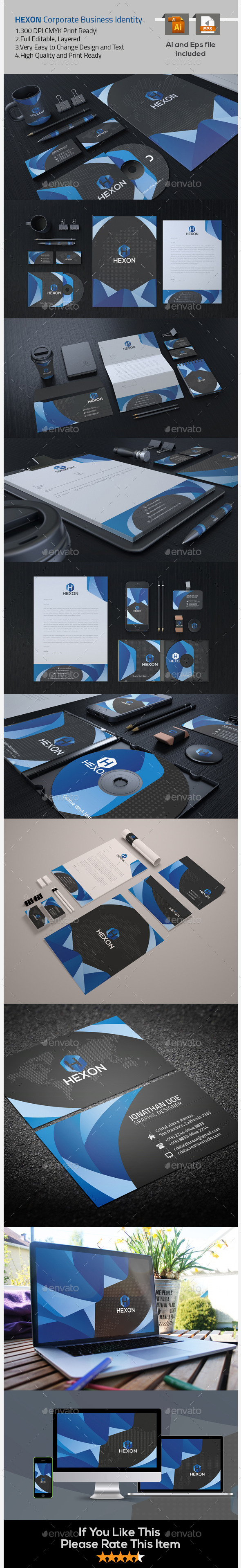 Hexon Corporate Business Identity (Stationery)