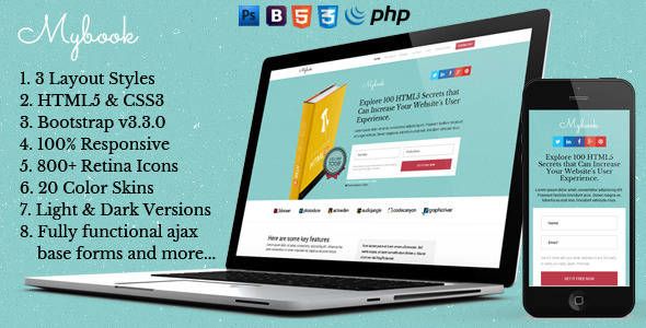 mybook - bootstrap responsive ebook landing page 