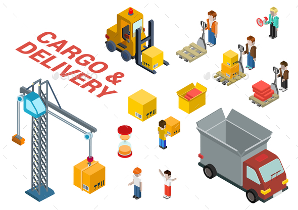 GraphicRiver Flat 3D Isometric Cargo Delivery Shipment 9741724 GraphicRiver Flat 3D Isometric Cargo Delivery Shipment 9741724