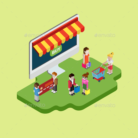 Isometric Online Shopping Design