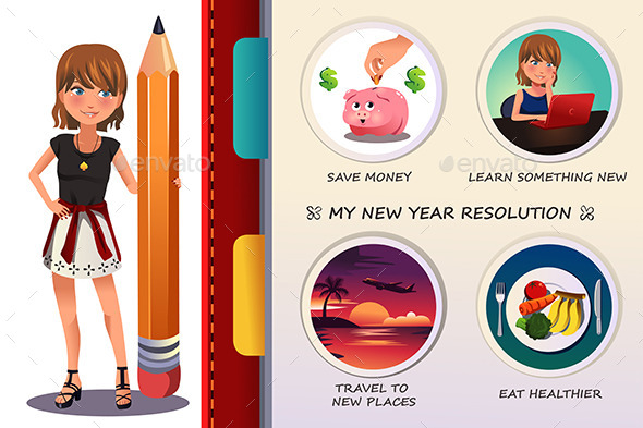 GraphicRiver Woman Writing About Her New Year Resolution 9742454 GraphicRiver Woman Writing About Her New Year Resolution 9742454