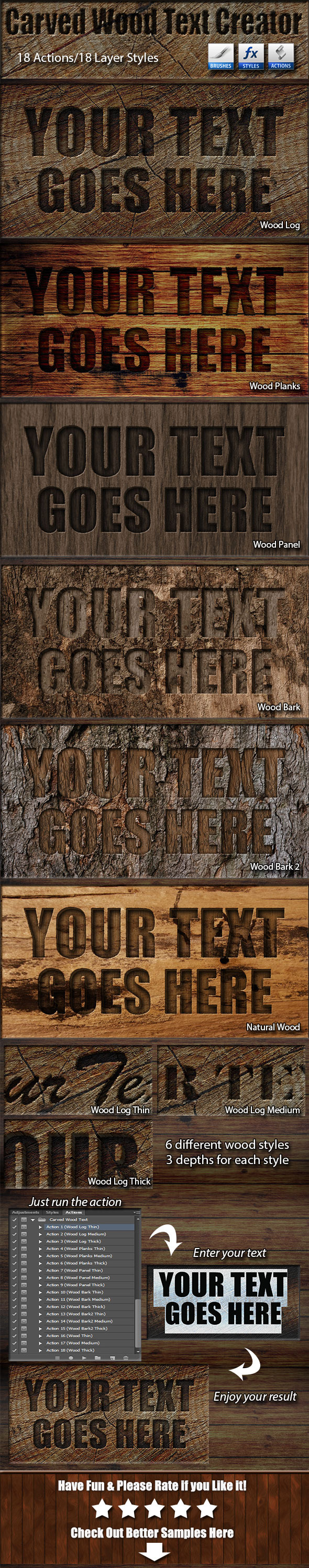 GraphicRiver Carved Wood Text Creator 9742588 GraphicRiver Carved Wood Text Creator 9742588