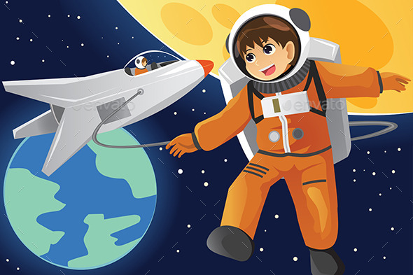 GraphicRiver Kid Imagining as an Astronaut 9742649 GraphicRiver Kid Imagining as an Astronaut 9742649