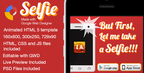 CodeCanyon Selfie Animated Mobile App Banner Templates 9744008 CodeCanyon Selfie Animated Mobile App Banner Templates 9744008