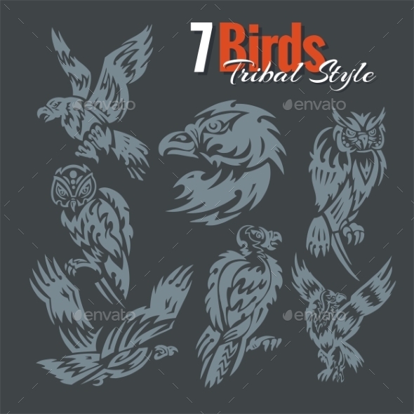 GraphicRiver Birds in Tribal Style 9744254 GraphicRiver Birds in Tribal Style 9744254