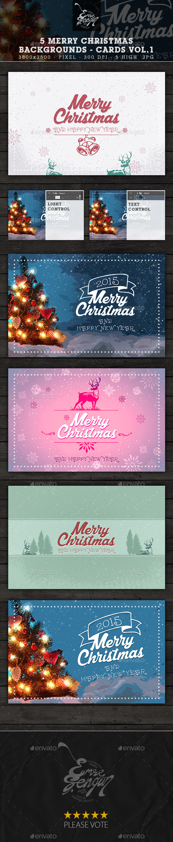 Merry Christmas Backgrounds - Cards Vol.1