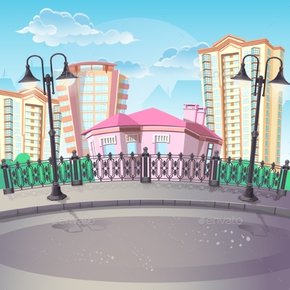 GraphicRiver Image of City Quay with Lanterns 9747314 GraphicRiver Image of City Quay with Lanterns 9747314