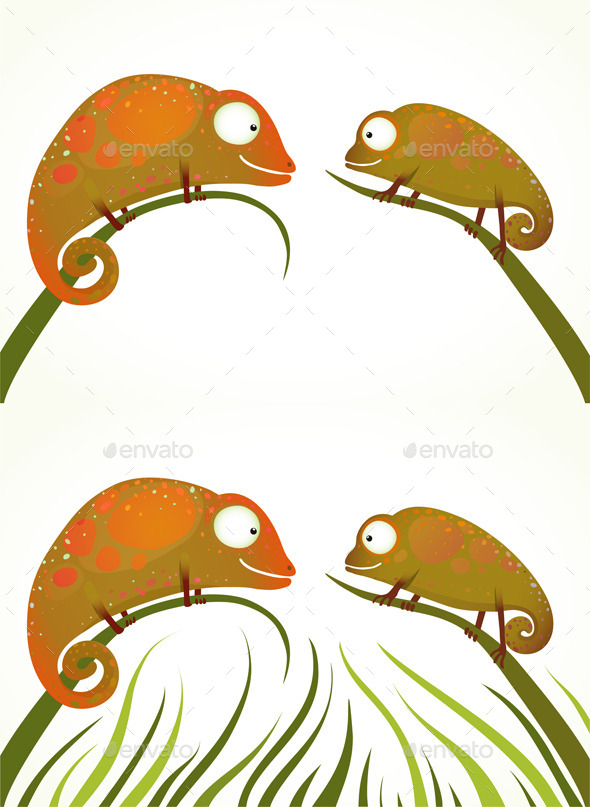 GraphicRiver Colorful Lizards Sitting on Grass Background 9748076 GraphicRiver Colorful Lizards Sitting on Grass Background 9748076