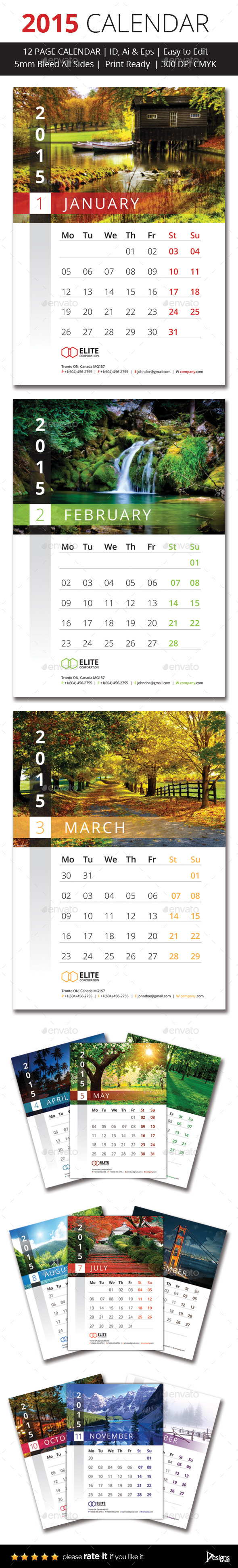 GraphicRiver 2015 Wall Calender 9749185 GraphicRiver 2015 Wall Calender 9749185