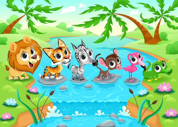 GraphicRiver Animals in the Jungle 9750271 GraphicRiver Animals in the Jungle 9750271