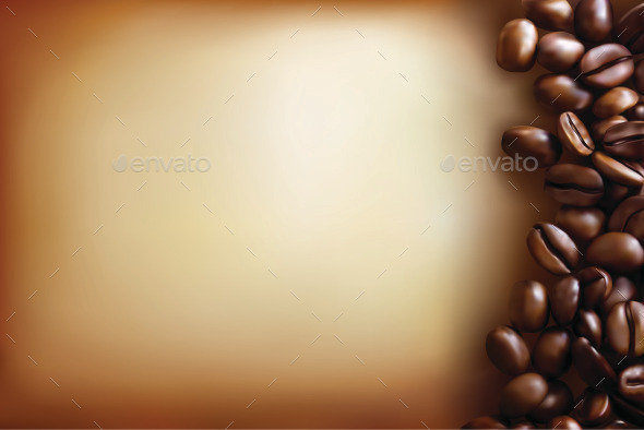 Background with Coffee Beans and Old Paper