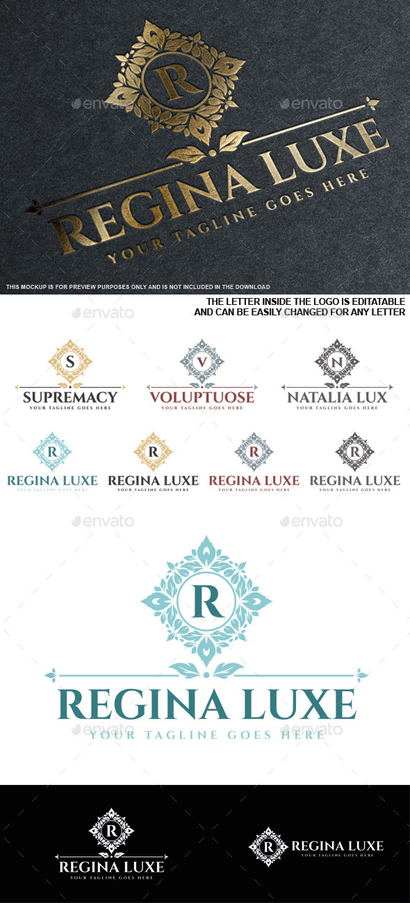 GraphicRiver Regina Luxe Logo Template 9751225 GraphicRiver Regina Luxe Logo Template 9751225