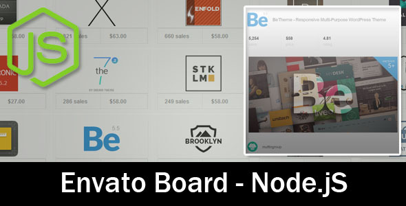 envatoboard - node.js application 