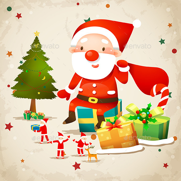GraphicRiver Christmas Santa and Lots of Gifts 9752058 GraphicRiver Christmas Santa and Lots of Gifts 9752058