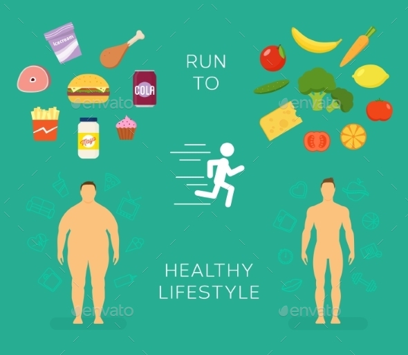 GraphicRiver Running to Healthy Lifestyle Flat Card 9752120 GraphicRiver Running to Healthy Lifestyle Flat Card 9752120