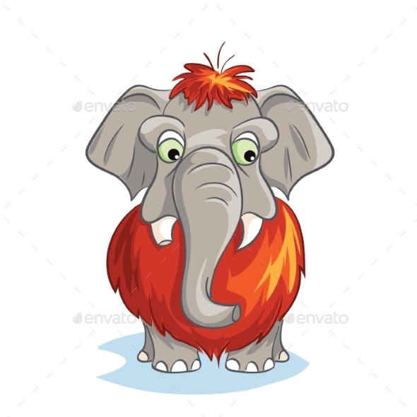 Cartoon Image of a Baby Mammoth Cartoon Image of a Baby Mammoth