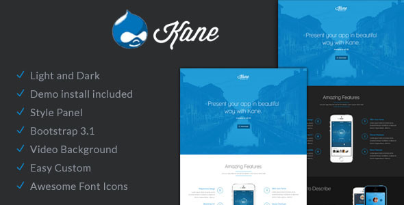 kane - responsive landing page drupal theme 