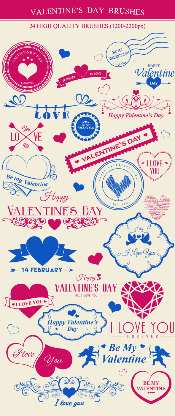 GraphicRiver Valentine s Day Brushes 9753894 GraphicRiver Valentine s Day Brushes 9753894