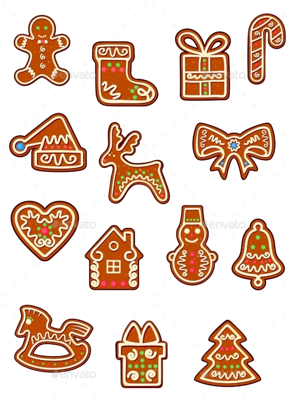 GraphicRiver Brown Christmas Gingerbreads and Cookies 9754964 GraphicRiver Brown Christmas Gingerbreads and Cookies 9754964