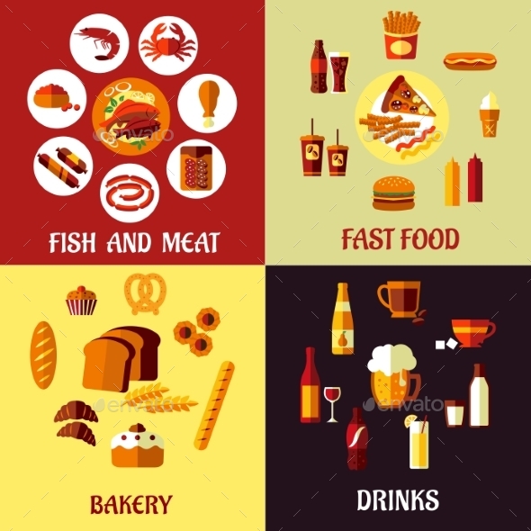 GraphicRiver Assorted Flat Food Icons 9755280 GraphicRiver Assorted Flat Food Icons 9755280