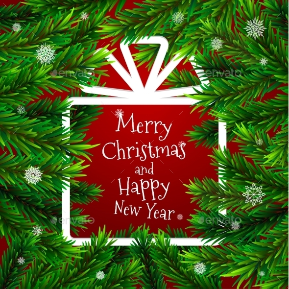 GraphicRiver Christmas Tree with Frame in Shape of Gift 9755552 GraphicRiver Christmas Tree with Frame in Shape of Gift 9755552