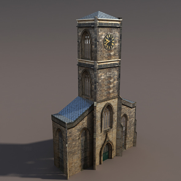 Church Low Poly 3D Model Church Low Poly 3D Model