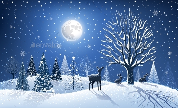 GraphicRiver Christmas Card with Reindeer 9760337 GraphicRiver Christmas Card with Reindeer 9760337