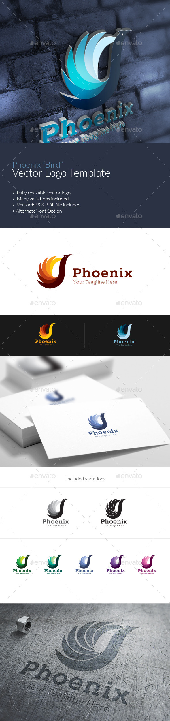 GraphicRiver Phoenix Logo Template 9764002 GraphicRiver Phoenix Logo Template 9764002