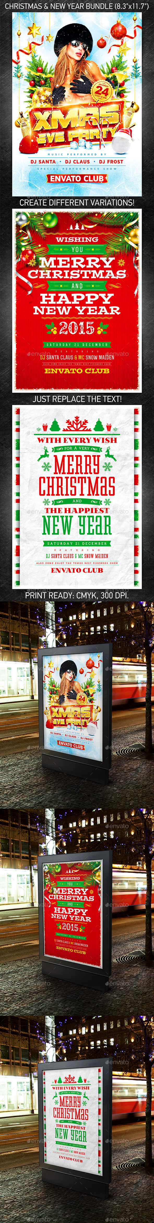 GraphicRiver Christmas & New Year Poster Bundle 9764367 GraphicRiver Christmas & New Year Poster Bundle 9764367