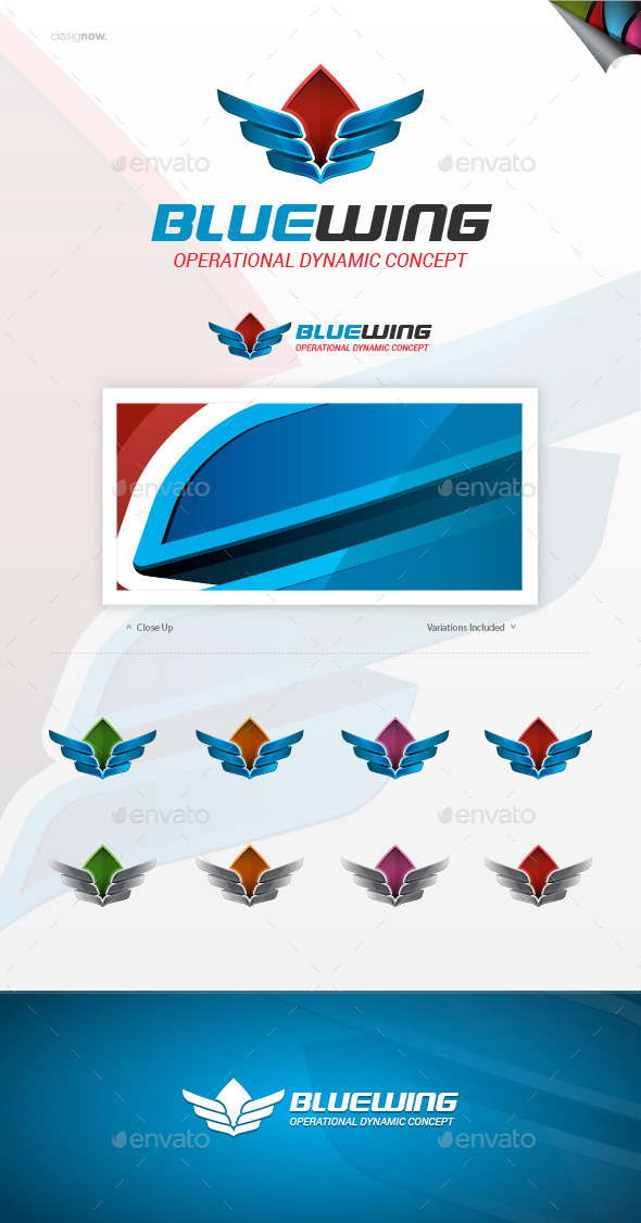 GraphicRiver Blue Wing Logo 9764823 GraphicRiver Blue Wing Logo 9764823