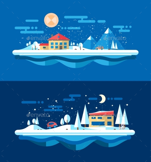 GraphicRiver Winter Landscape 9766303 GraphicRiver Winter Landscape 9766303
