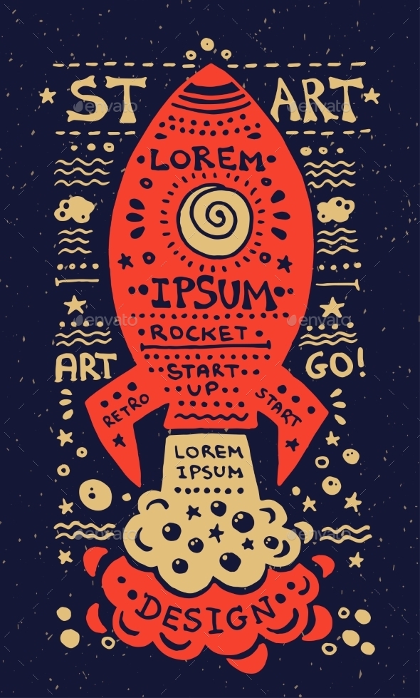GraphicRiver Grunge Rocket Label 9766374 GraphicRiver Grunge Rocket Label 9766374