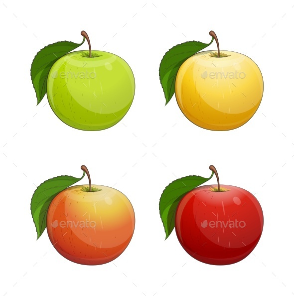 GraphicRiver Ripe Apple with Green Leaf 9766577 GraphicRiver Ripe Apple with Green Leaf 9766577