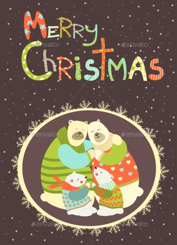 GraphicRiver Greeting Card Polar Bears 9766854 GraphicRiver Greeting Card Polar Bears 9766854
