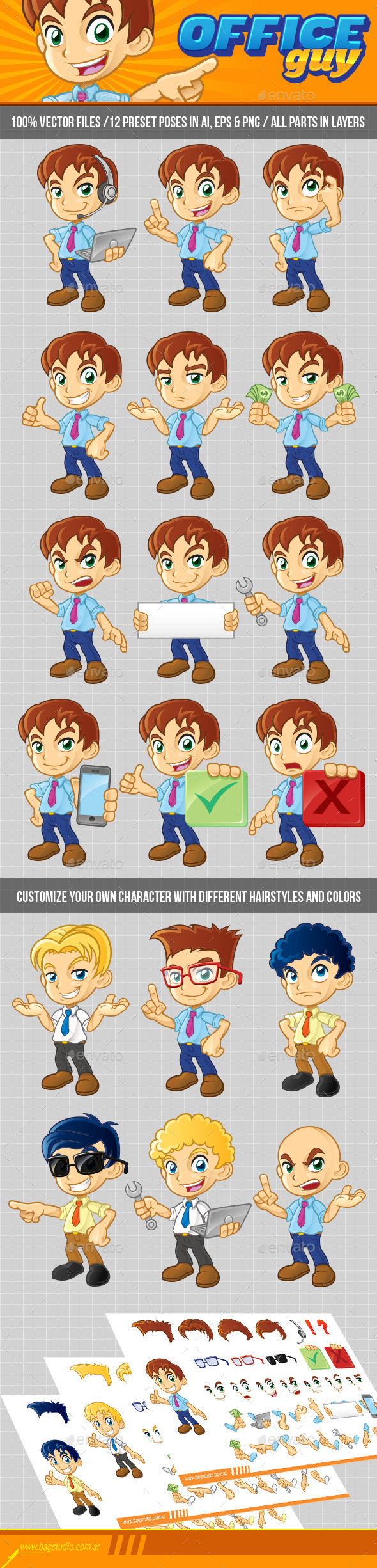 GraphicRiver Office Guy Character Pack 9720235 GraphicRiver Office Guy Character Pack 9720235