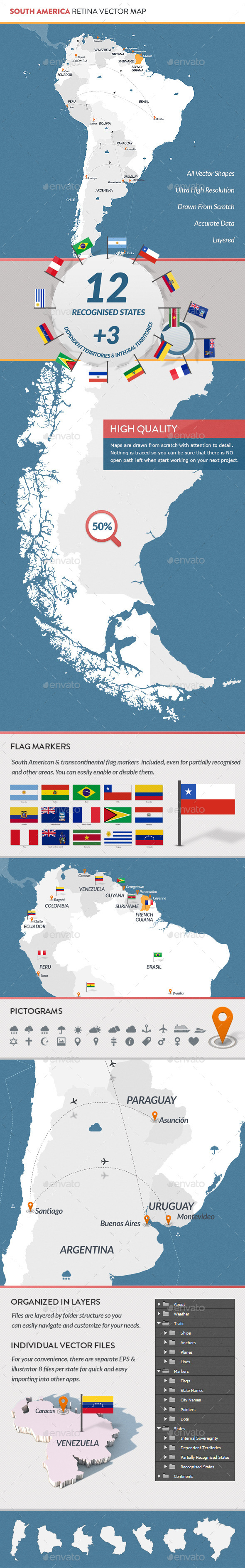 GraphicRiver South America Retina Vector Map 9767482 GraphicRiver South America Retina Vector Map 9767482