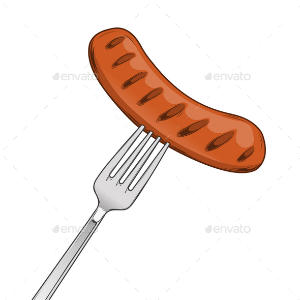 GraphicRiver Grilled Sausage on Fork 9767778 GraphicRiver Grilled Sausage on Fork 9767778
