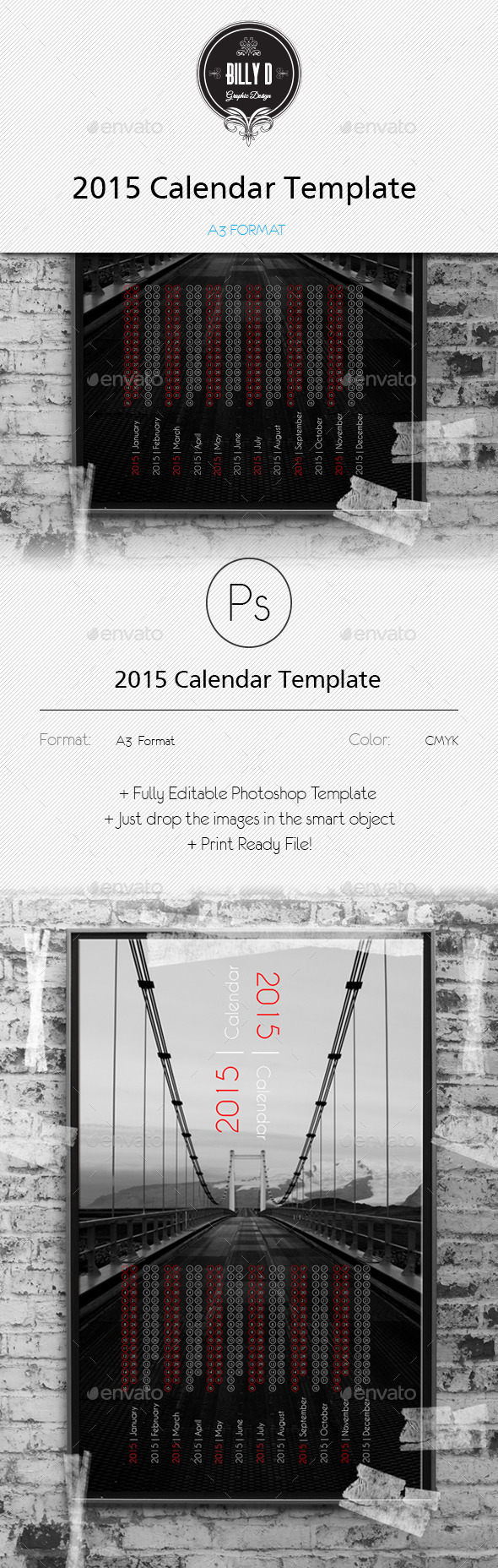 GraphicRiver 2015 Calendar Template A3 Format 9768364 GraphicRiver 2015 Calendar Template A3 Format 9768364