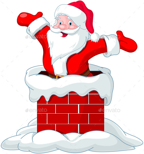 GraphicRiver Santa Claus Jumping from Chimney 9768696 GraphicRiver Santa Claus Jumping from Chimney 9768696