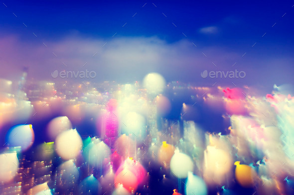 City Scape Colorful Lights Concept (Misc) Photo Download