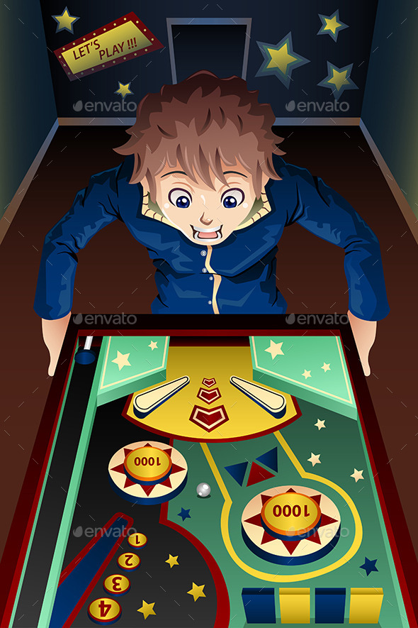 GraphicRiver Man Playing Pinball Machine 9769819 GraphicRiver Man Playing Pinball Machine 9769819
